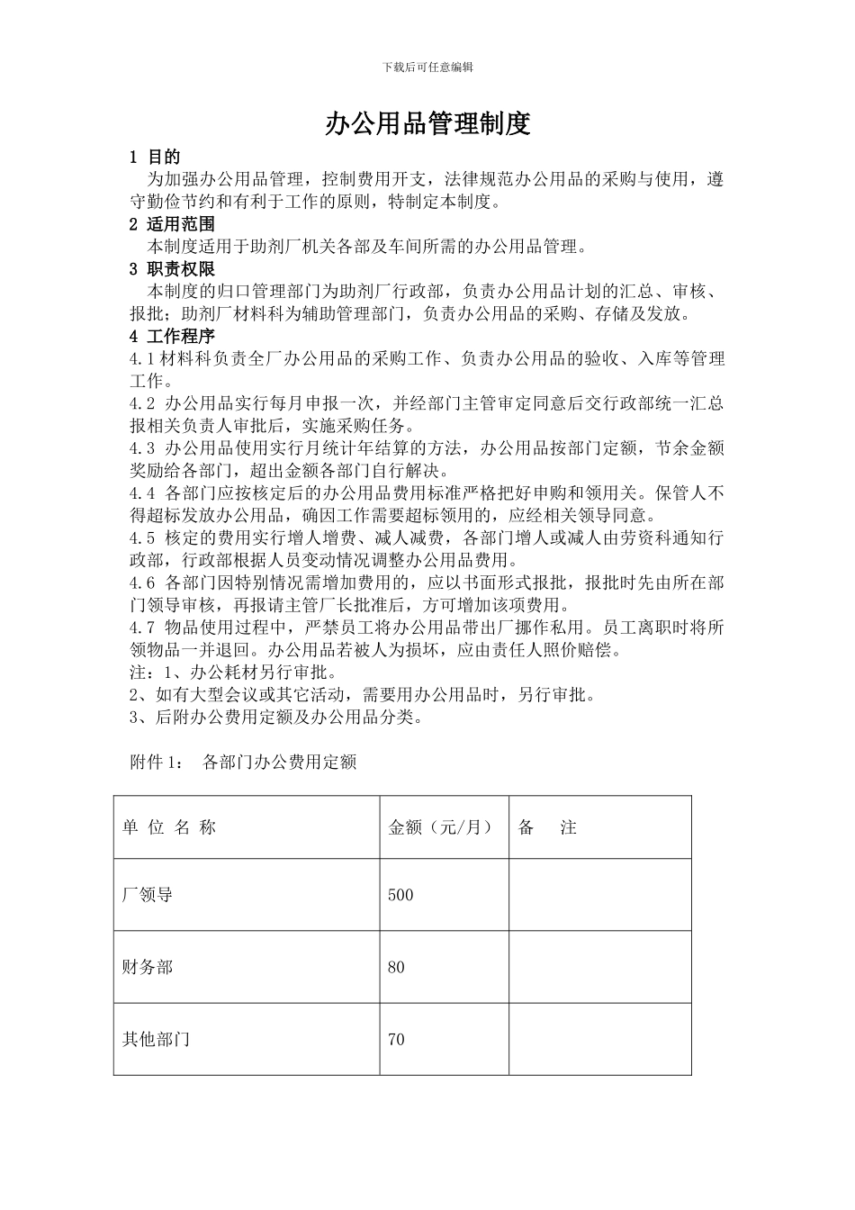 办公用品管理制度8.2_第1页