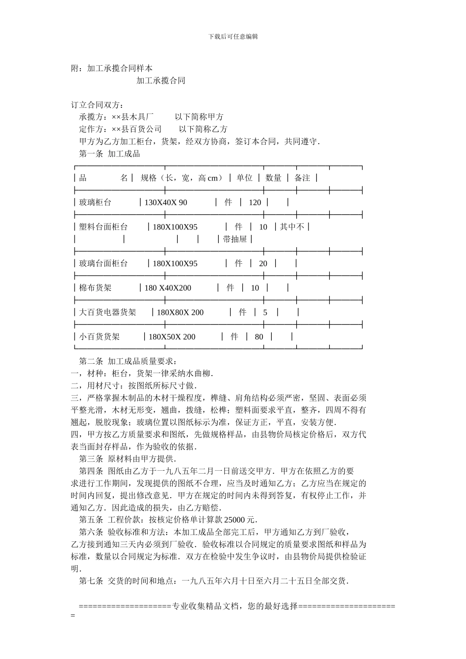 加工承揽合同样本_第1页