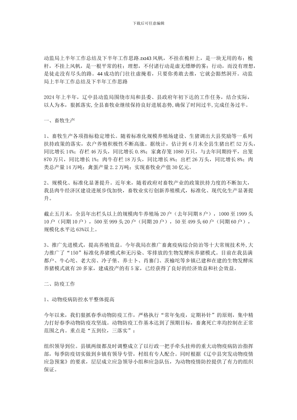 动监局上半年工作总结及下半年工作思路_第1页