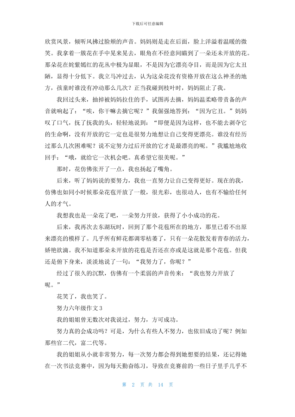 努力六年级作文_第2页