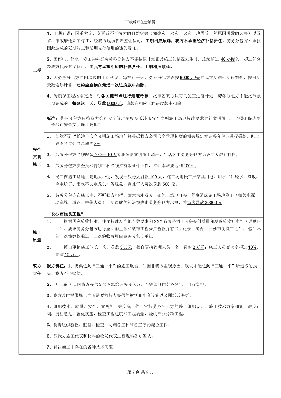 劳务分包合同交底记录_第2页