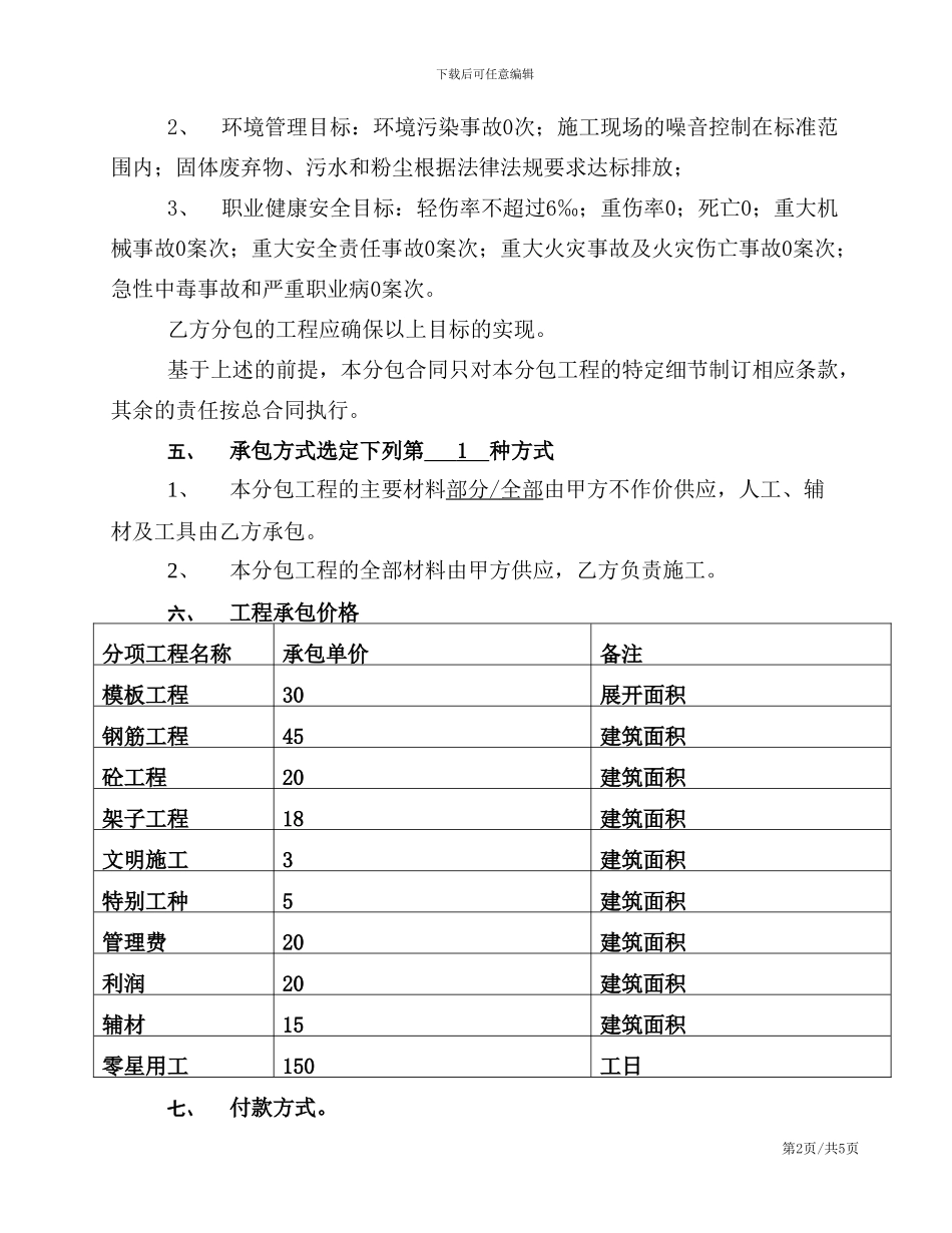 劳务分包合同有用_第2页
