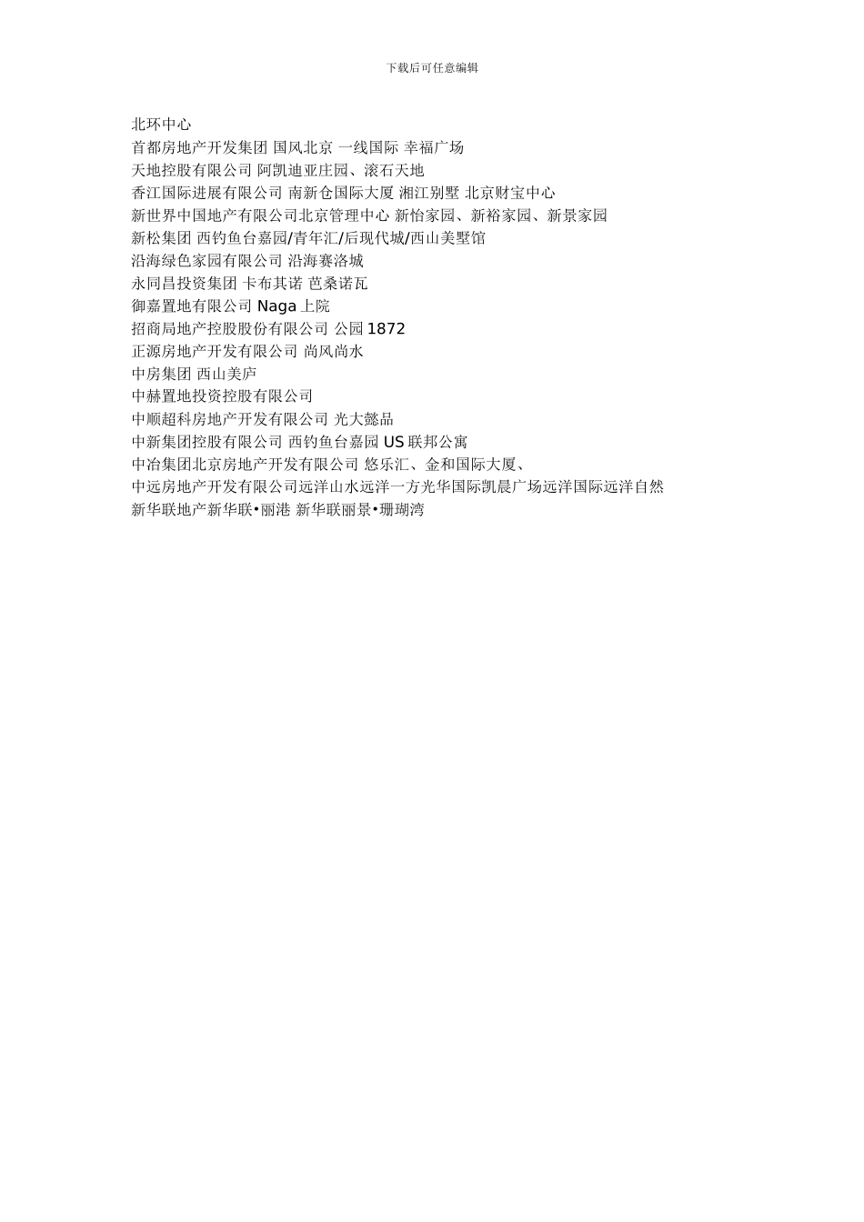 北京房地产公司百强名录_第3页