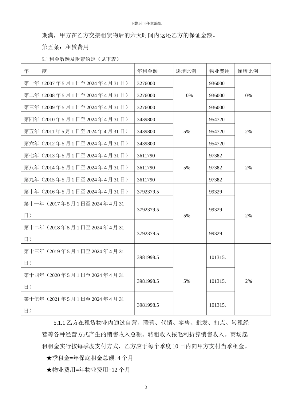 北京物美集团房屋租赁合同.正式文本_第3页