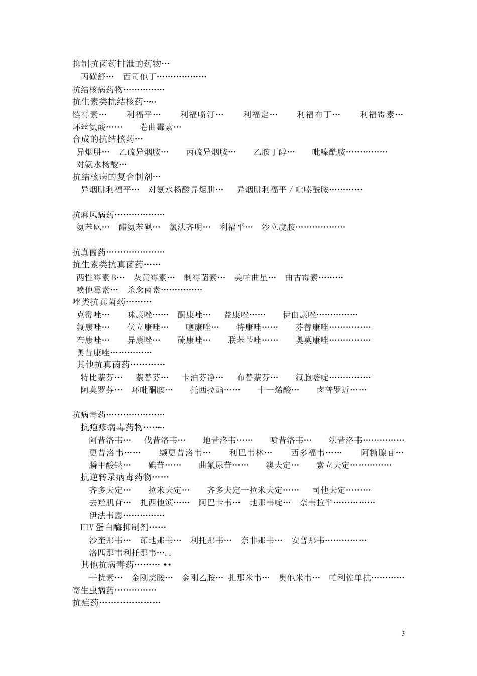 临床常用药物品种分类目录_第3页