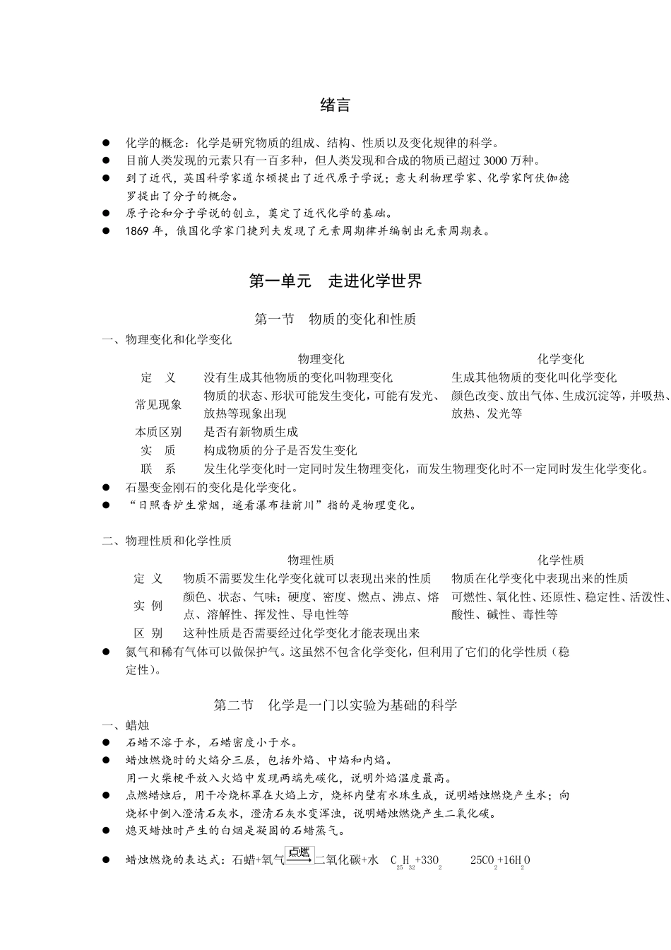 九年级上册化学复习资料_第2页
