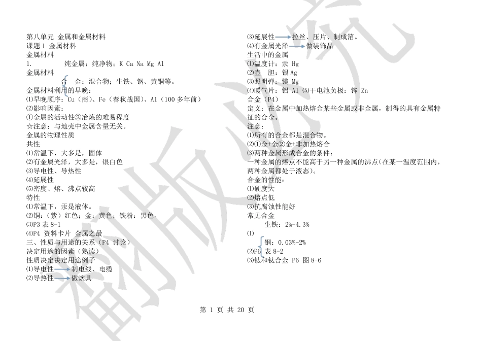 九年级下册化学笔记_第1页