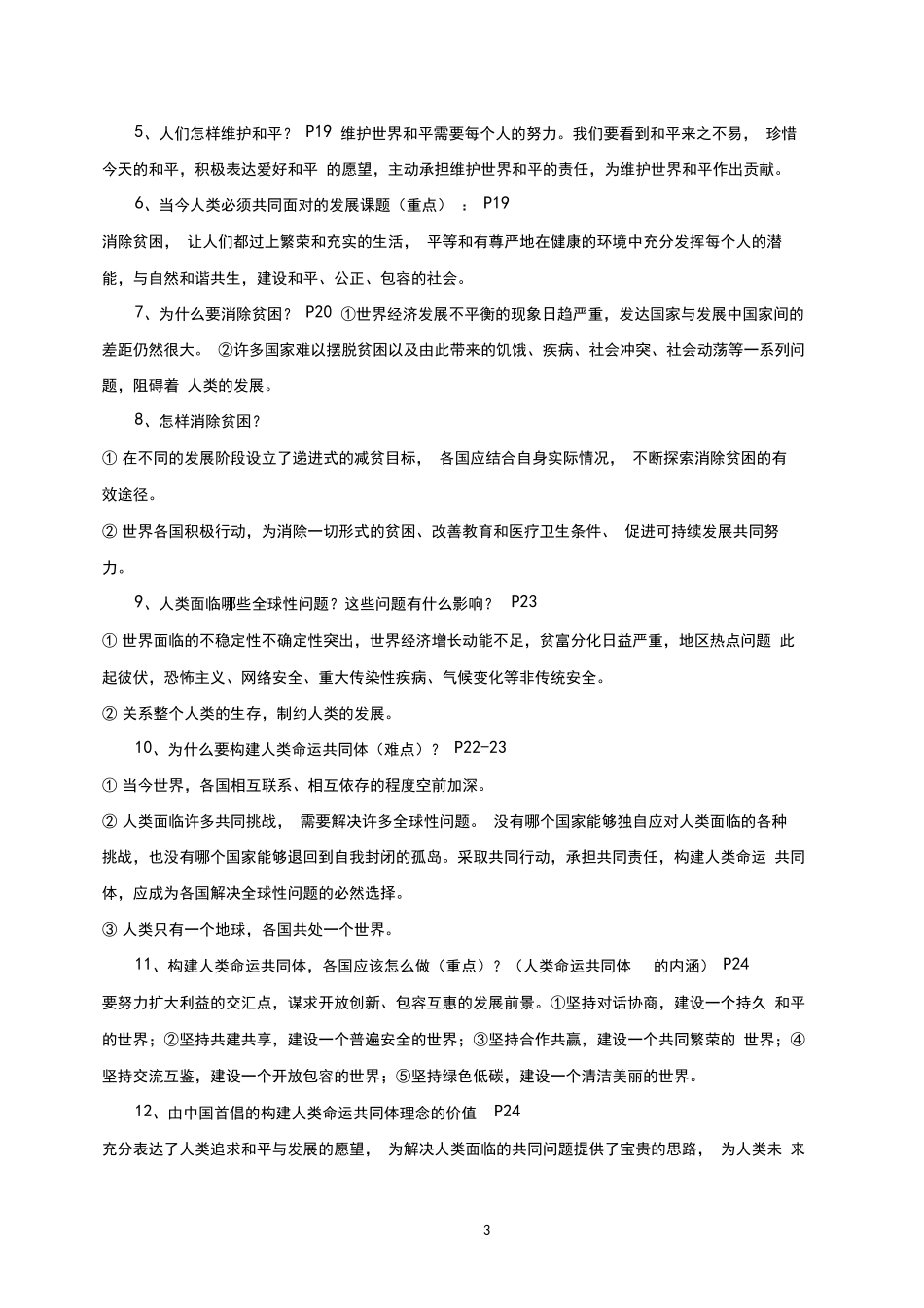 九年级下册道德与法治知识点梳理_第3页