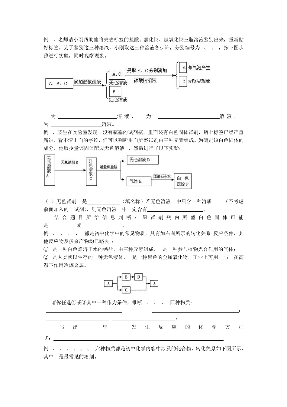 九年级化学推断题专题复习框图型试题_第2页