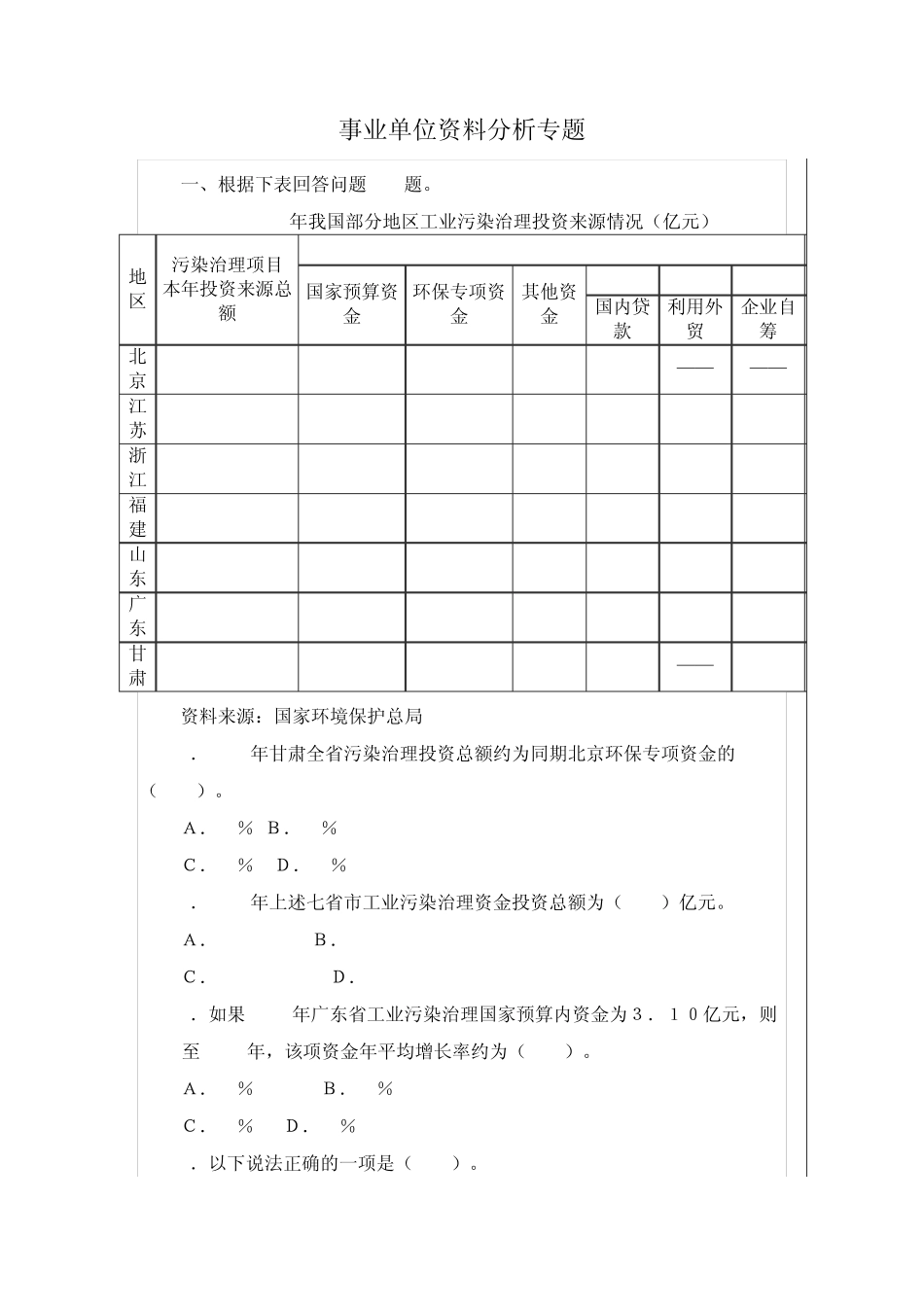 事业单位资料分析题集_第1页