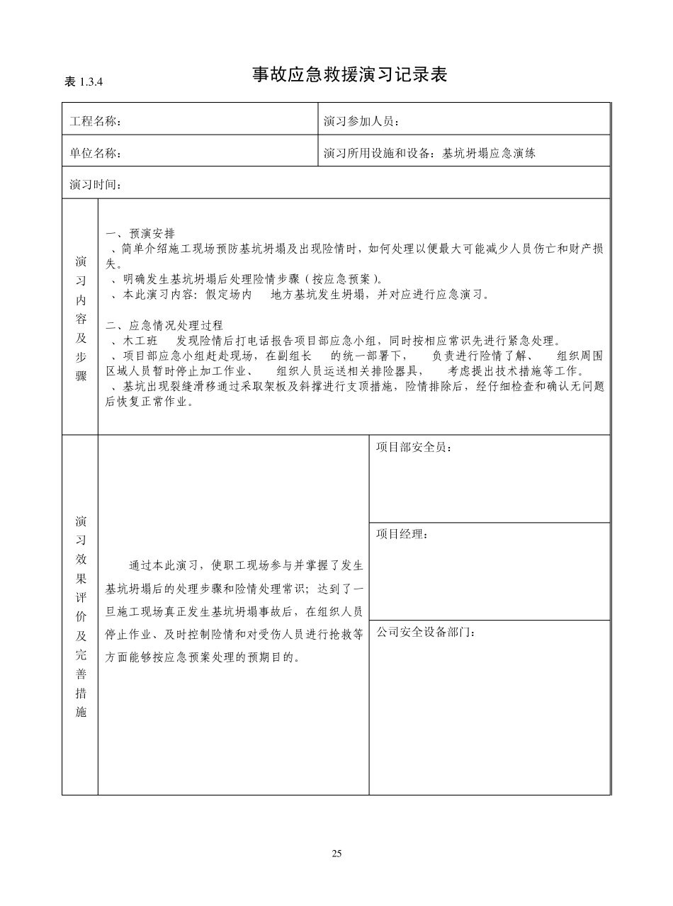 事故应急救援演习记录表_第3页