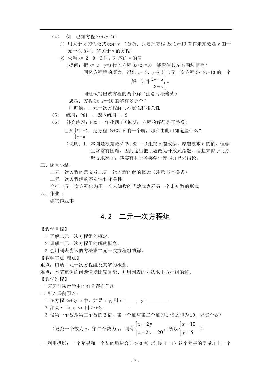 二元一次方程组教案_第2页