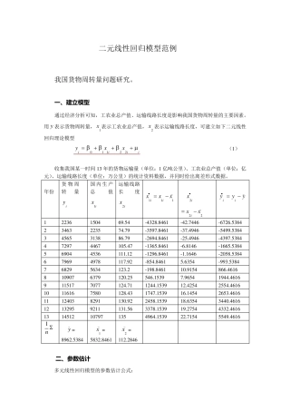 二元线性回归模型案例
