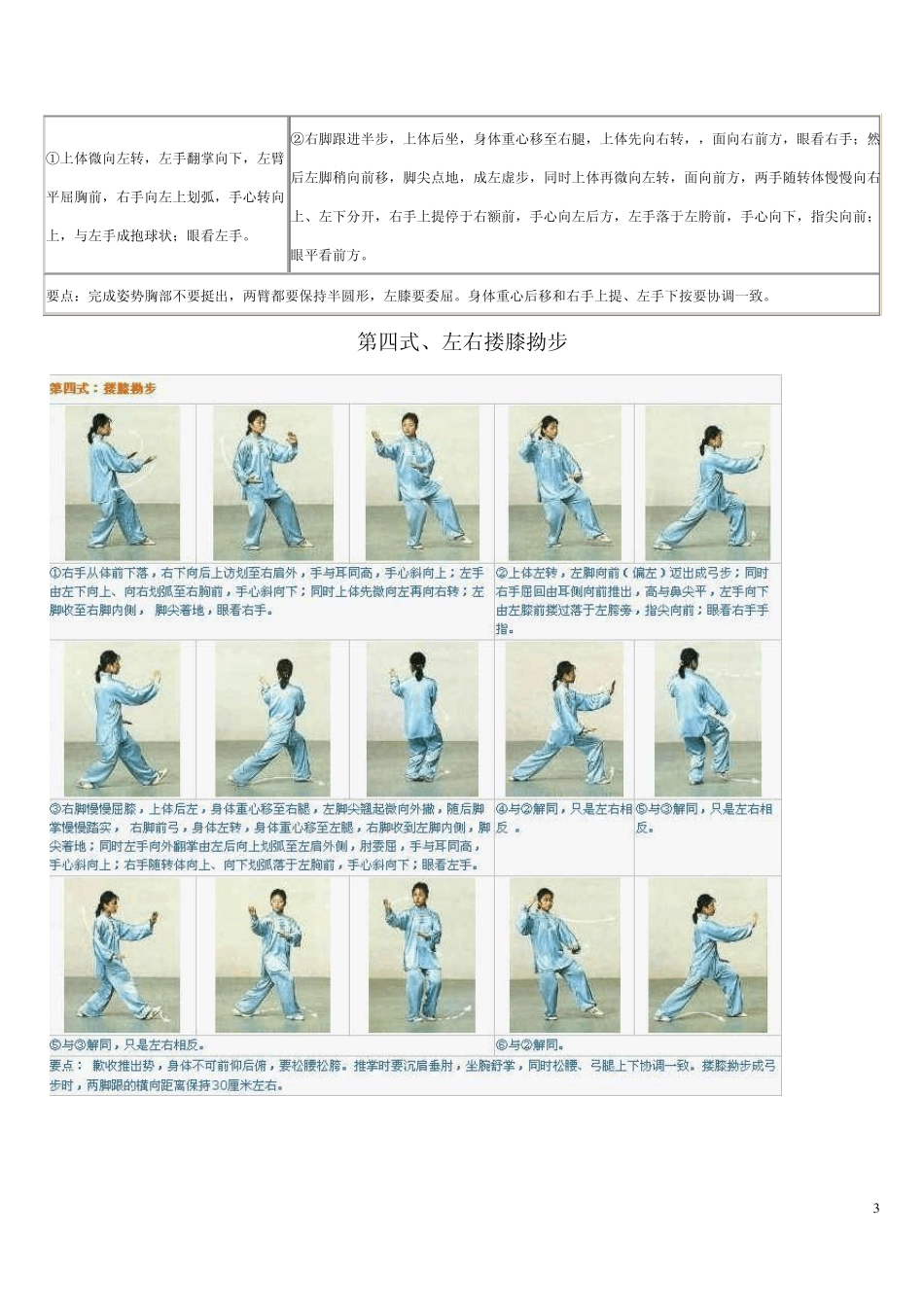 二十四式太极拳图解教程和要领(1至11式)_第3页