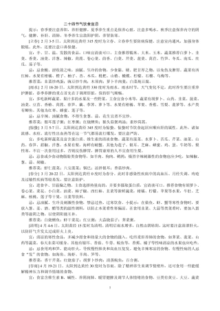 二十四节气饮食宜忌