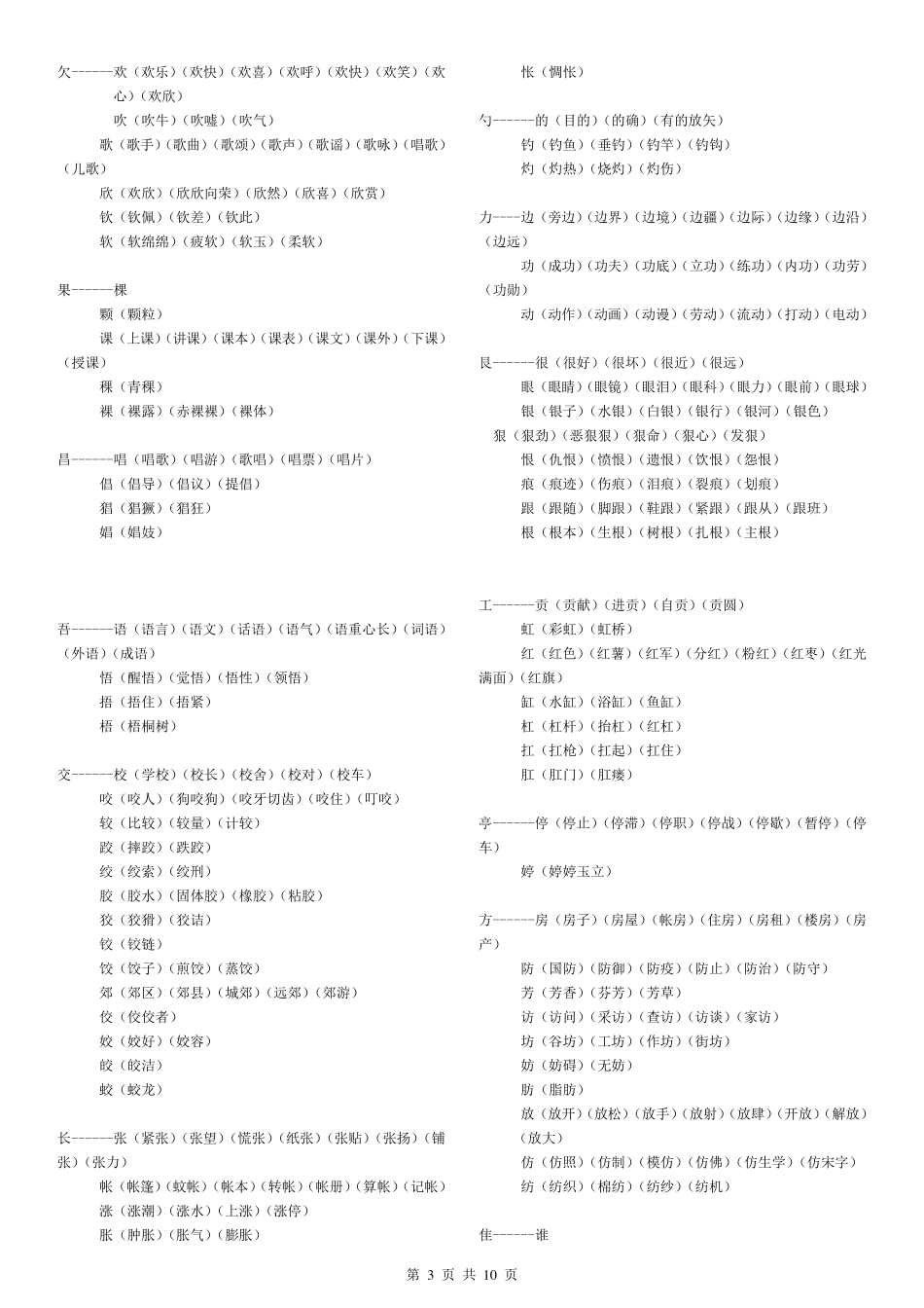 二年级加偏旁组字在组词4_第3页