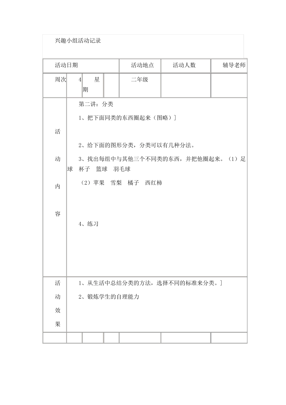 二年级数学兴趣小组活动记录全记录_第2页