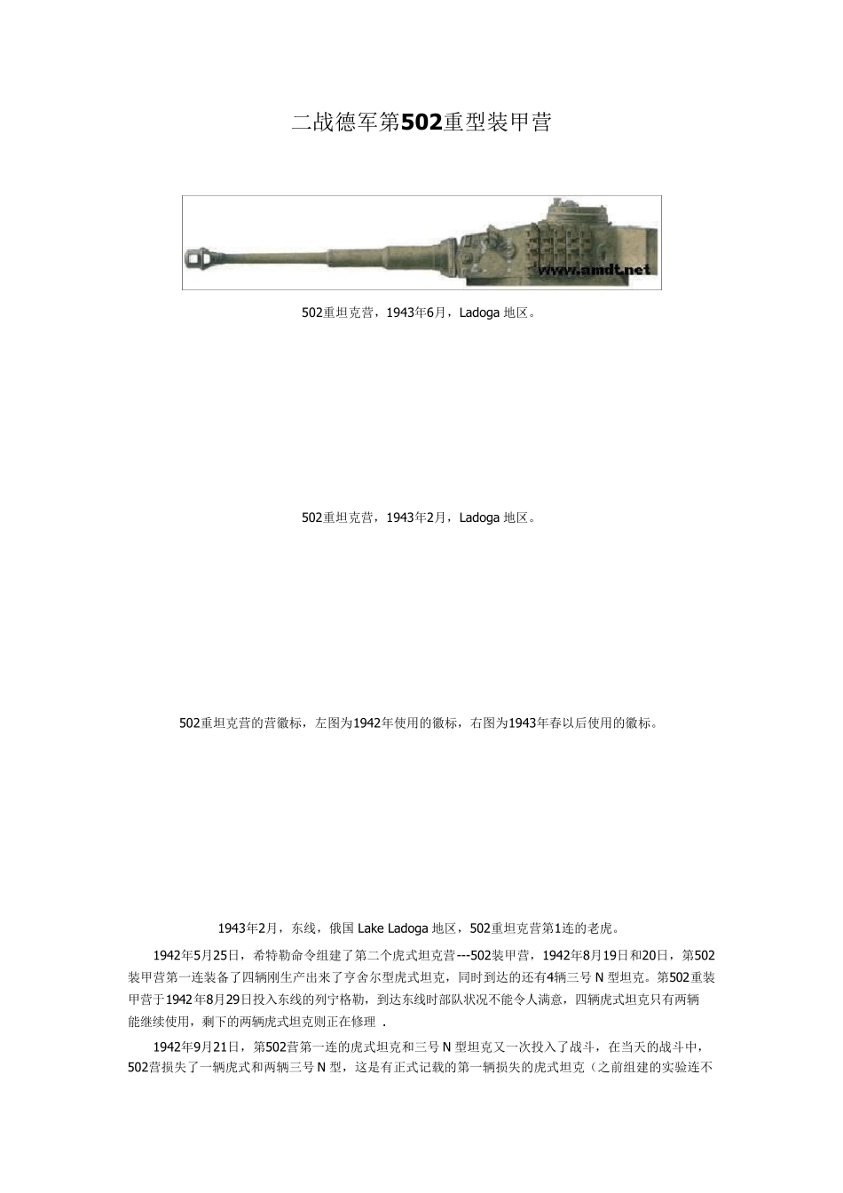 二战德军第502重型装甲营_第1页