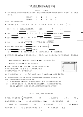 二次函数基础分类练习题