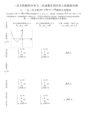 二次函数根的分布