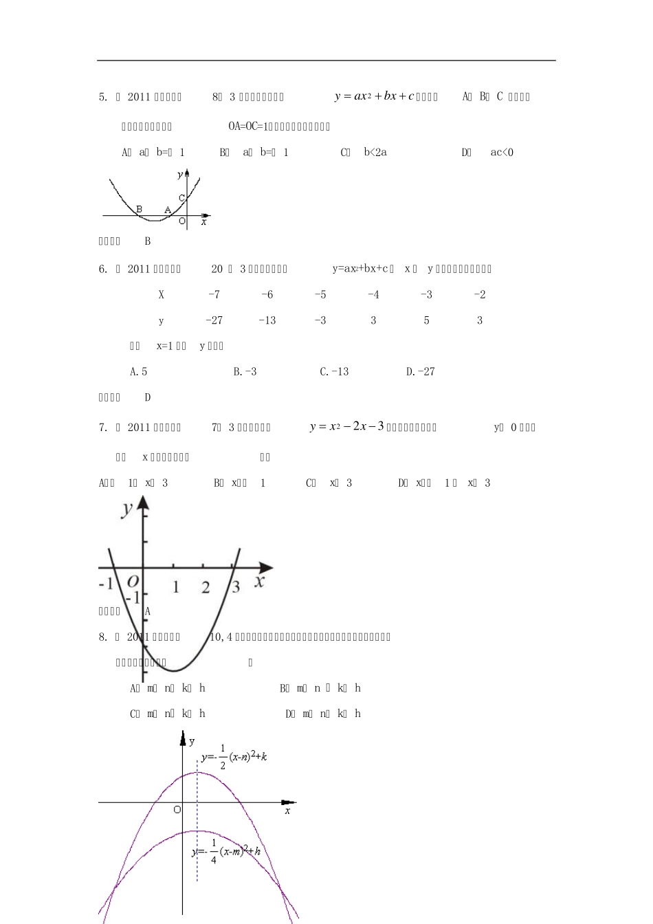 二次函数的图像及性质(内有经典例题及详解)_第2页