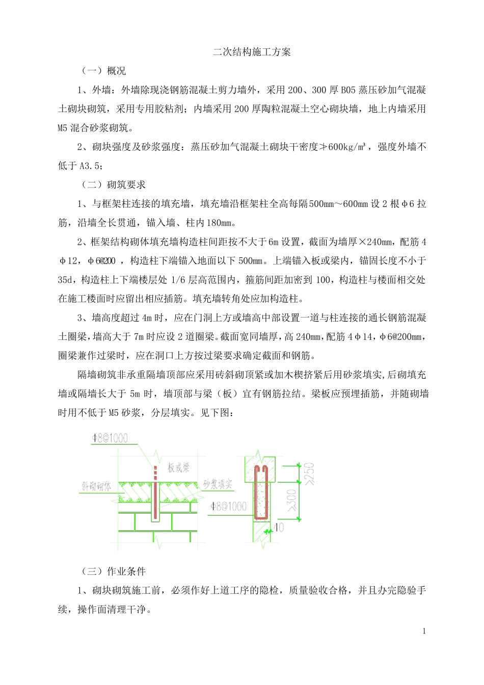 二次结构施工方案_第1页