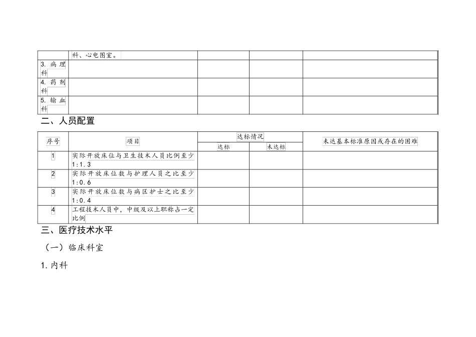 二级综合医院医疗服务能力基本标准word表格版_第3页