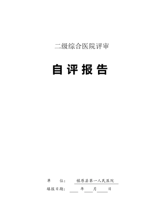 二级综合医院评审自评报告空表