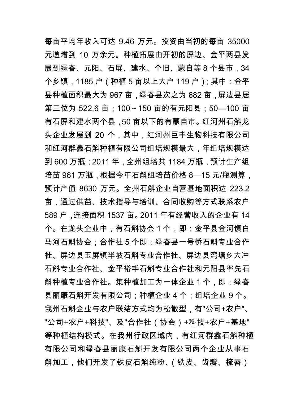 云南石斛产业种植基本情况_第3页