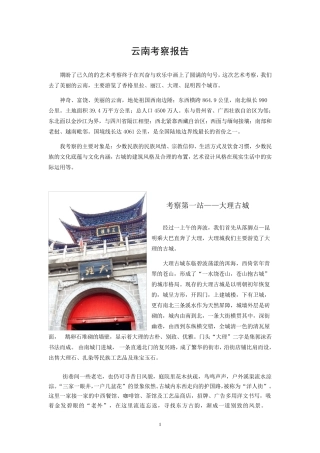 云南艺术考察报告
