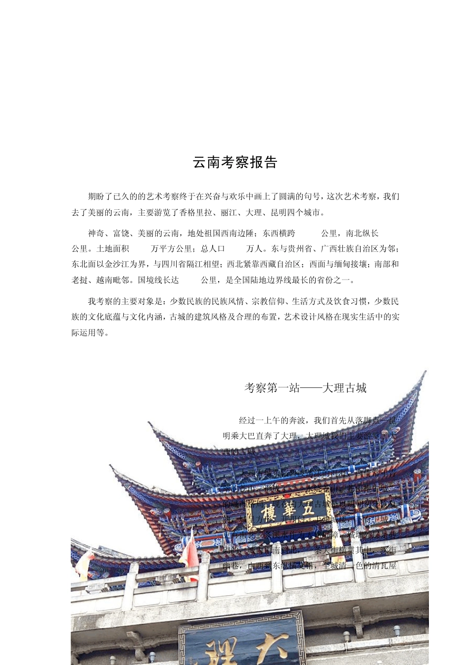 云南艺术考察总结报告_第2页