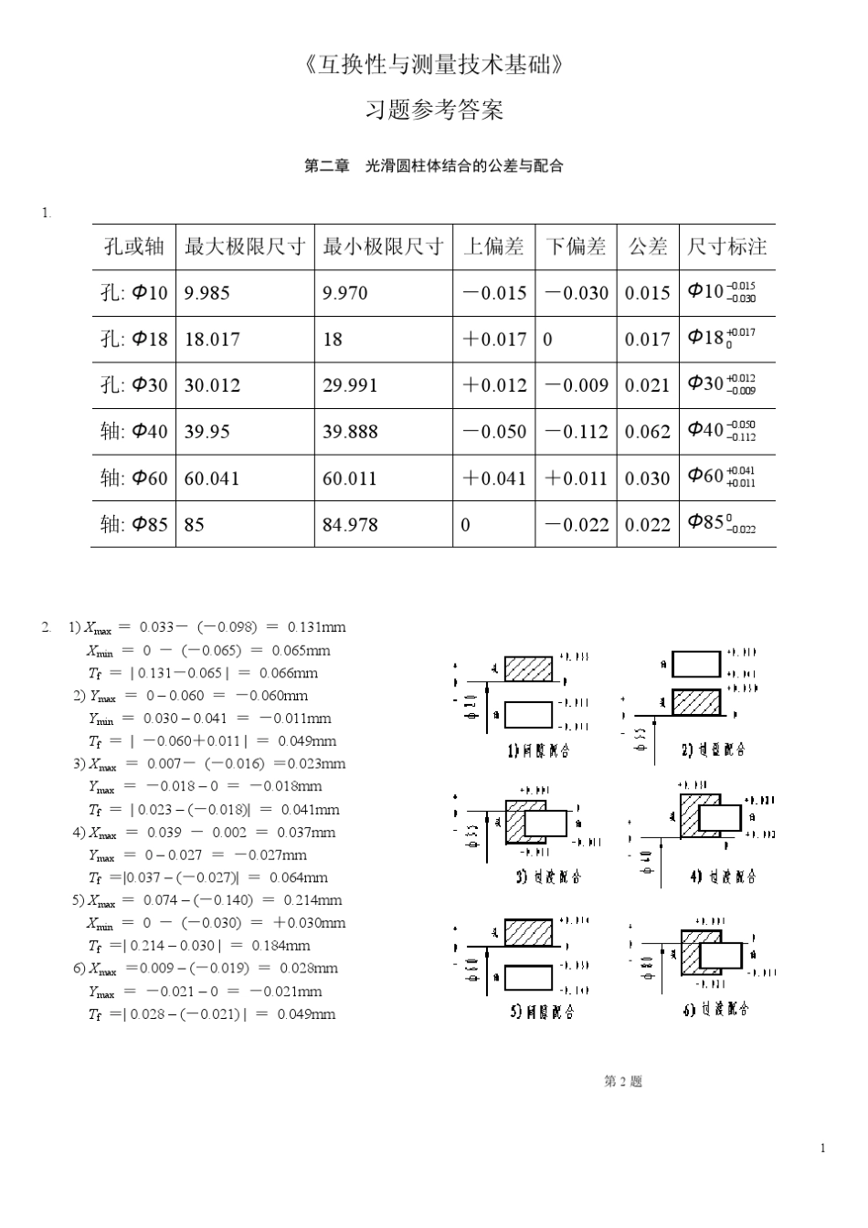 互换性与测量技术基础(王伯平)习题参考答案_第1页