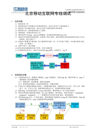 互联网专线调试流程
