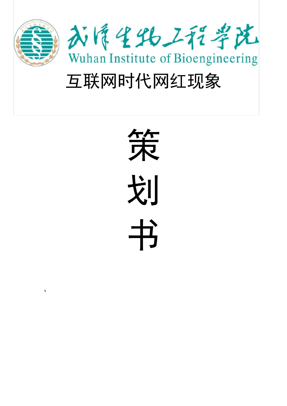 互联网时代网红策划书_第1页