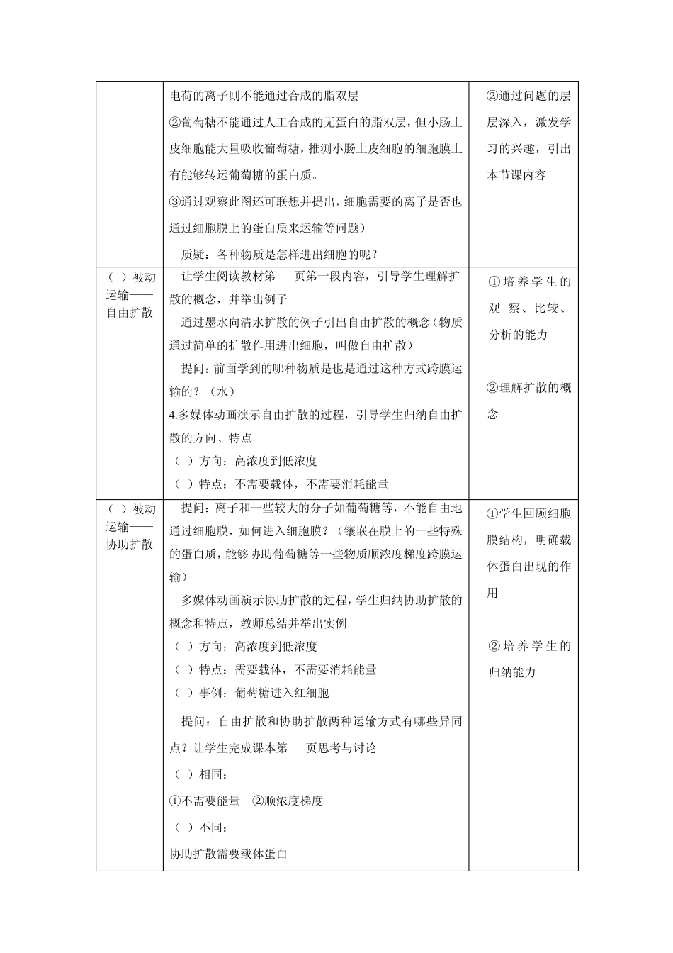 五个一_物质跨膜运输的方式教学设计_lhw_第2页