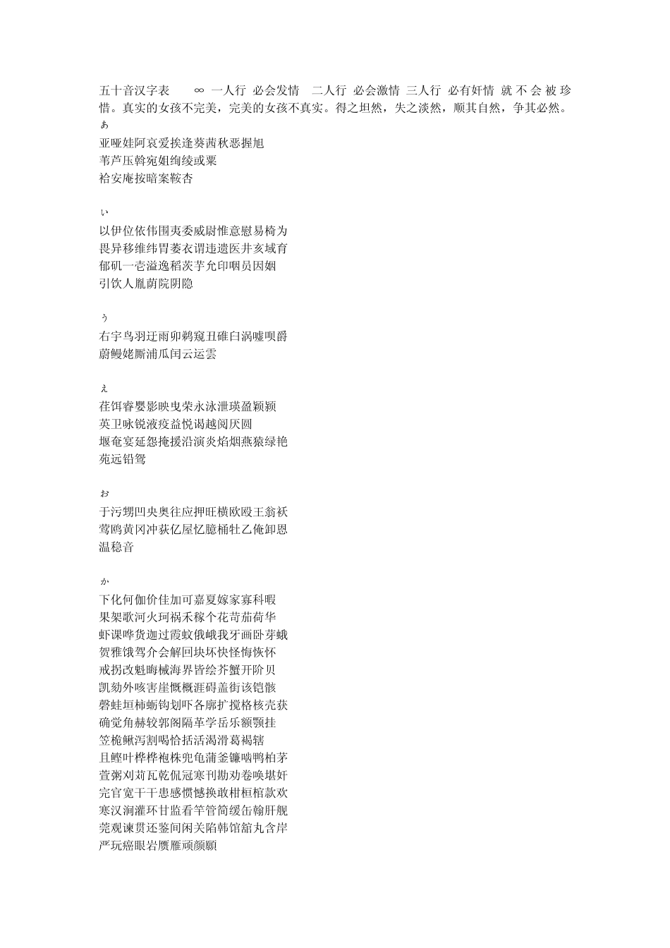 五十音汉字表_第1页