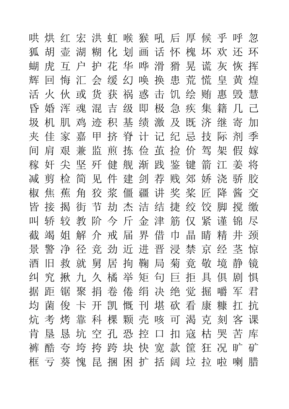 五千常用汉字大全_第3页