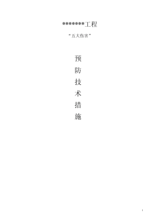 五大伤害预防措施
