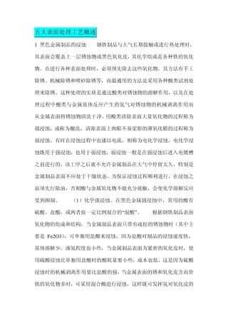 五大表面处理工艺概述