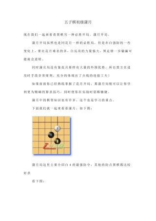 五子棋初级蒲月