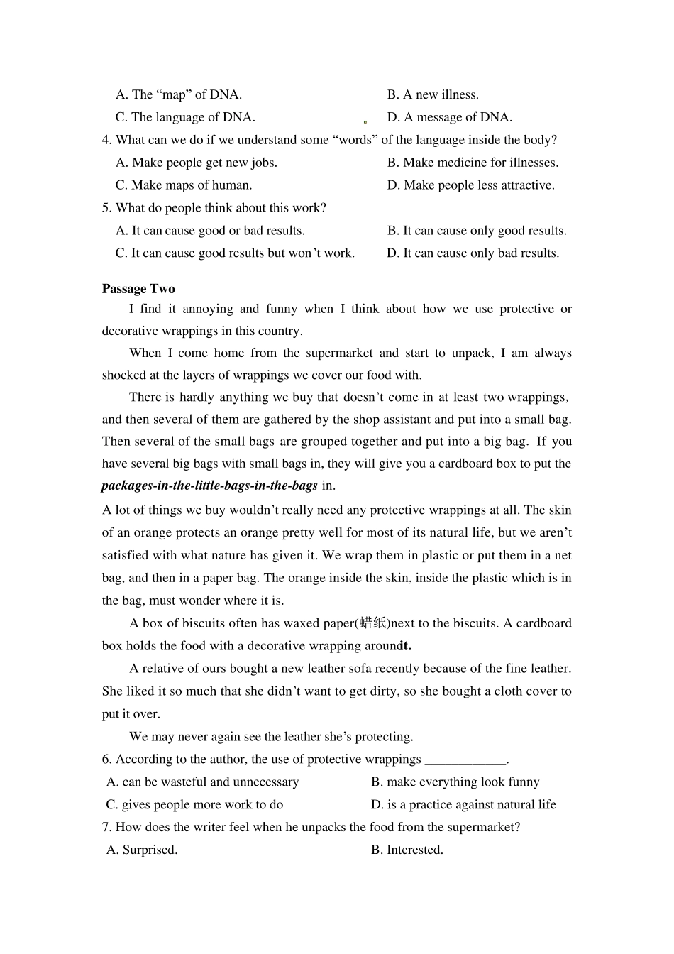 五年制高职专转本英语考试模拟卷2_第2页