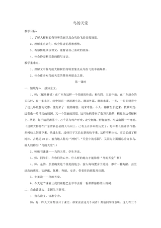 五年级上册《鸟的天堂》一等奖教案