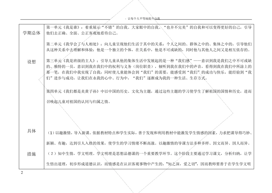 五年级上册道德与法治教学计划_第2页