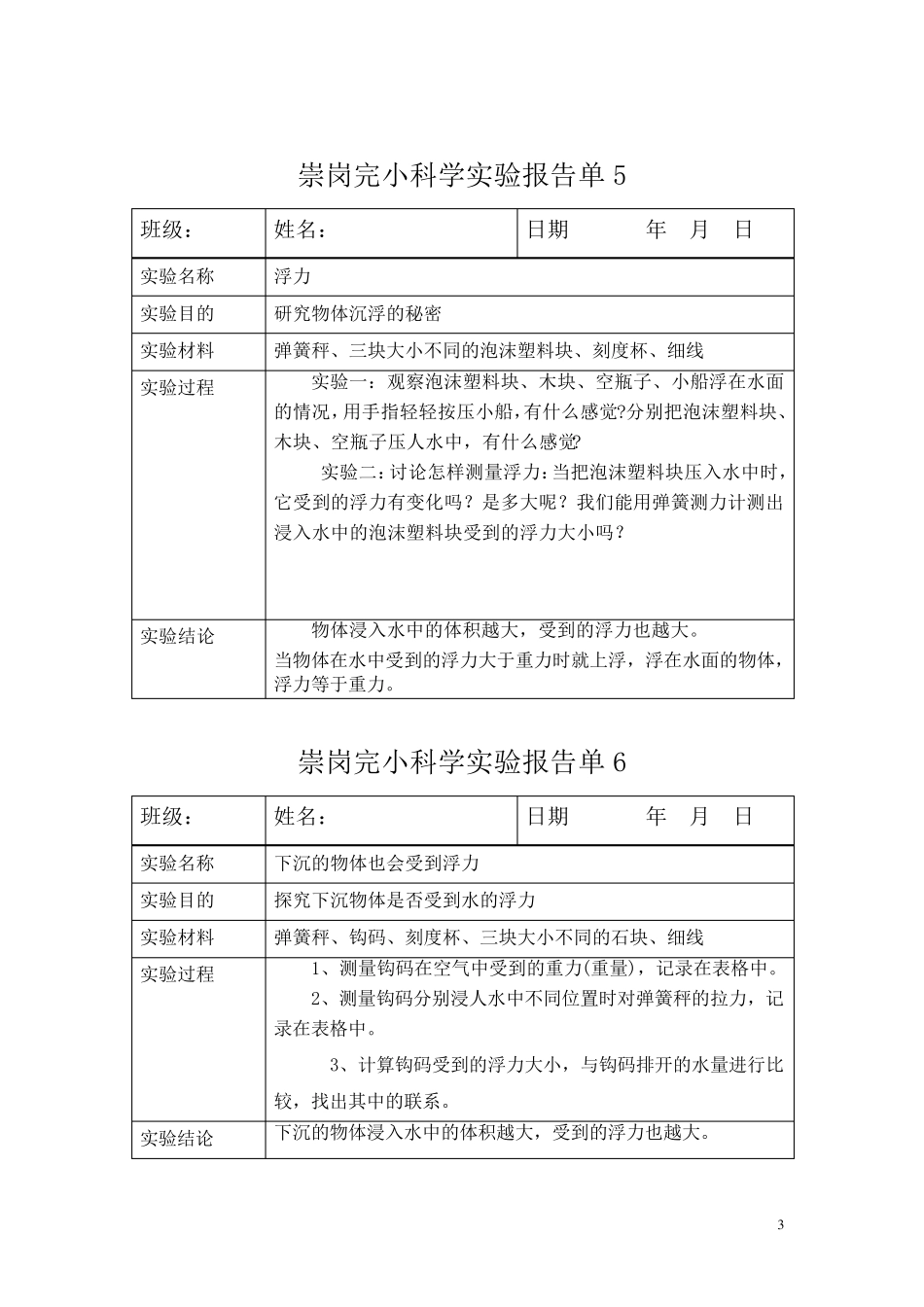 五年级下册科学实验报告_第3页