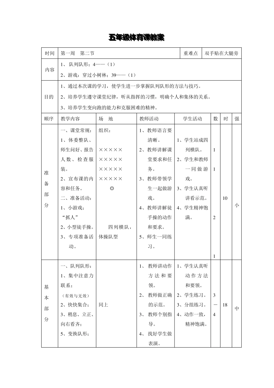 五年级体育教案下册全集_第3页