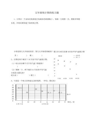 五年级统计图的练习题
