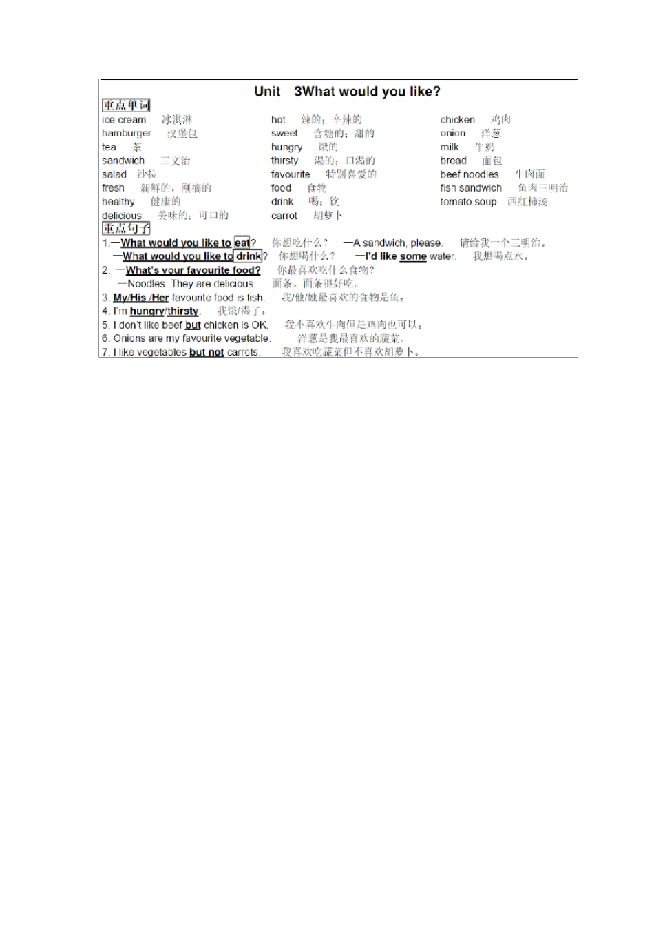 五年级英语上册期末复习资料_第3页