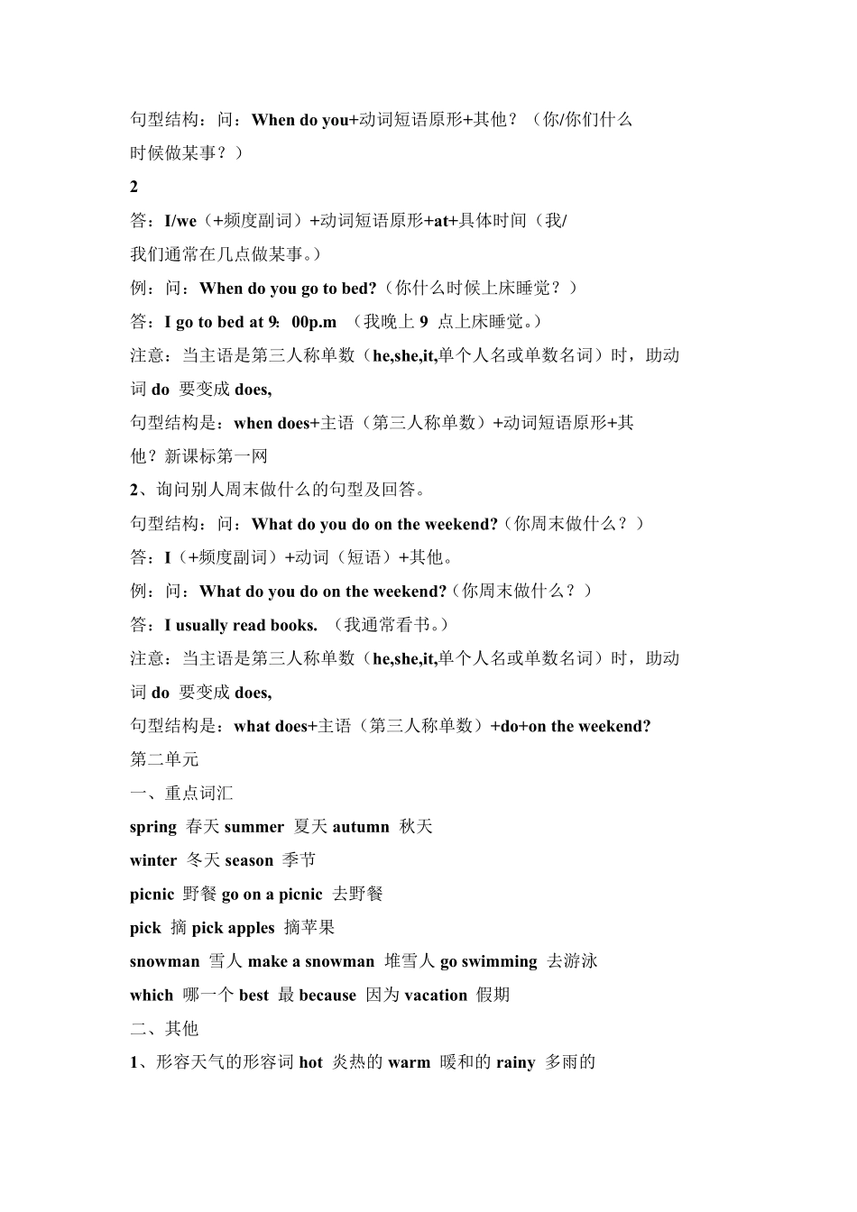 五年级英语下册重点知识归纳_第2页