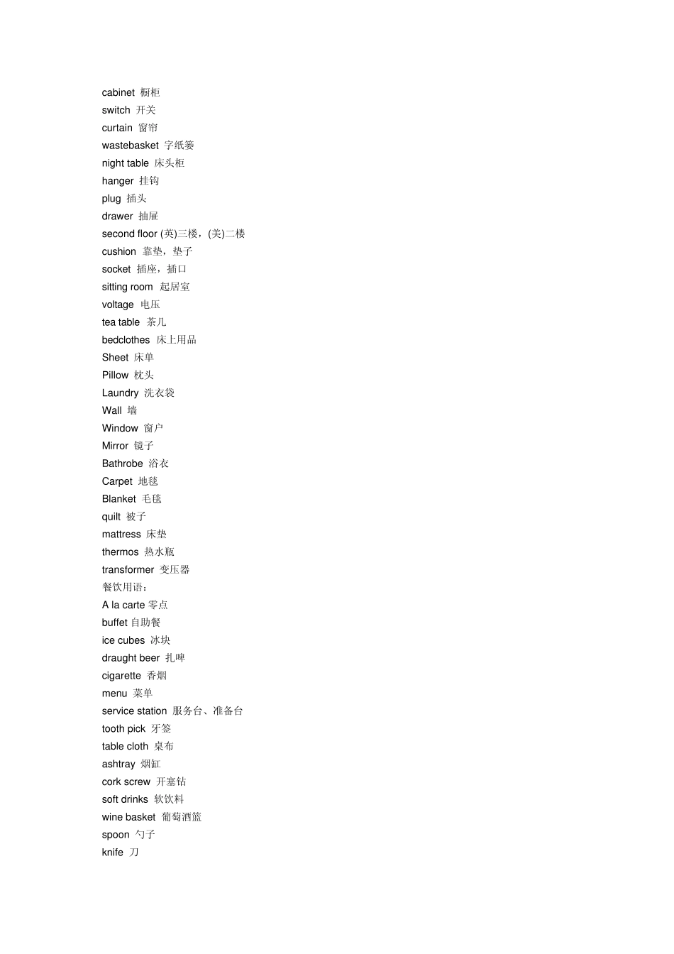 五星级酒店专用英语_第3页