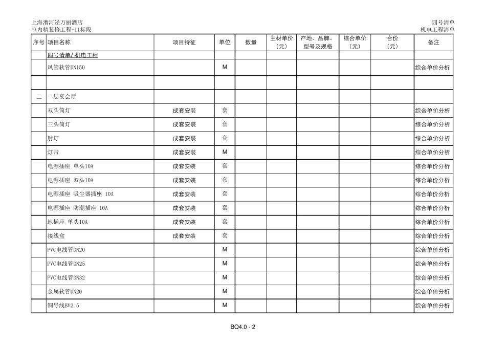 五星级酒店精装修报价清单_第2页